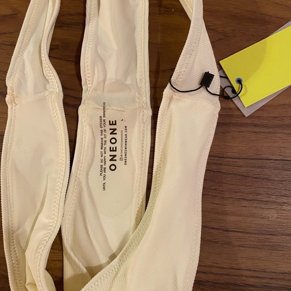 NWT Oneone swimwear. Lara top ivory, Heidi bottom ivory. Size M. - Picture 7 of 10